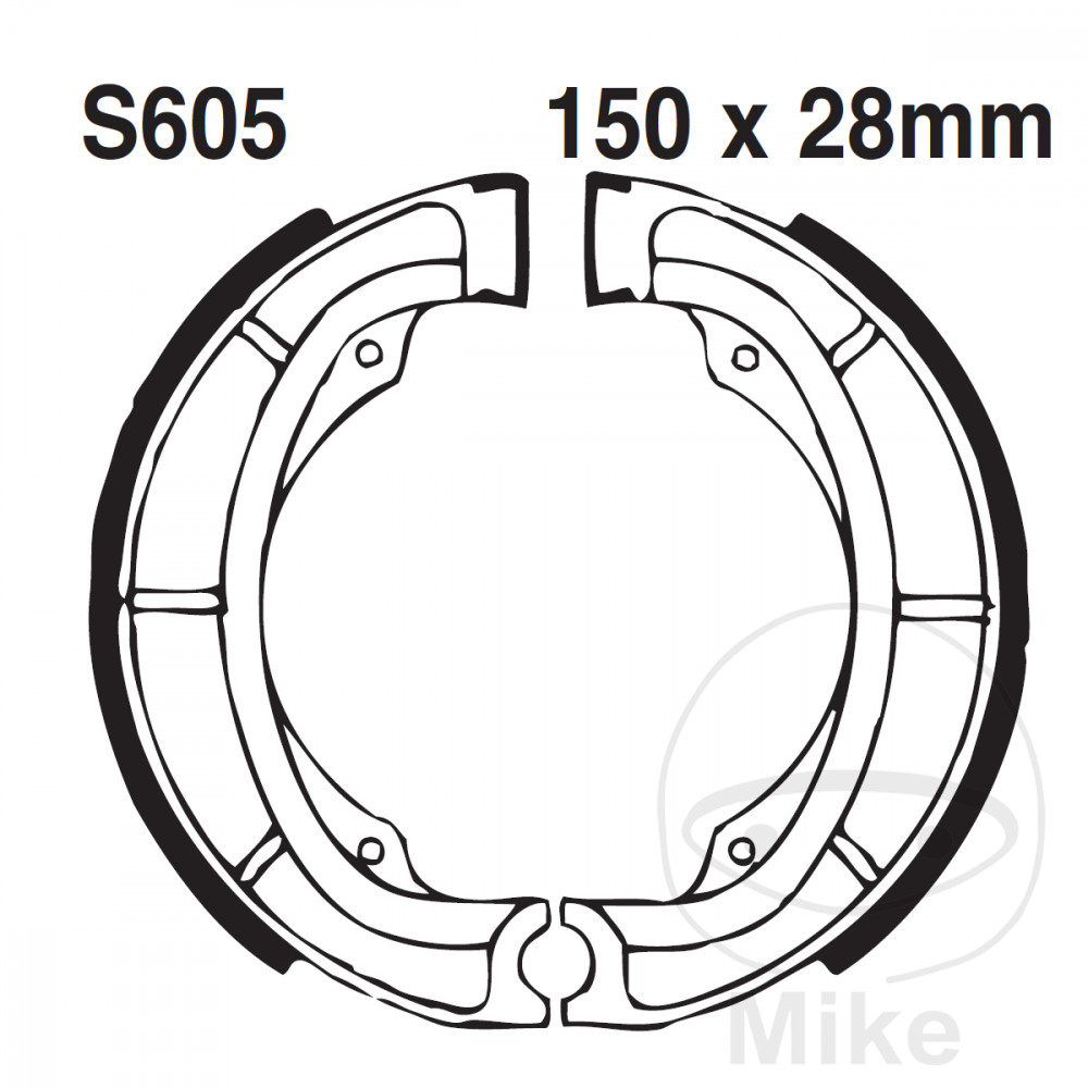 EBC brzdové čelisti s pružinou rýhované EBC rýhované KAWASAKI KDX 400 79-80, KL 250 78-79, KX 250 74-81, KX 420 80-81, SUZUKI DR 400 S 80-81, DR 500 S 81-83, GT 200 X5 79-81...