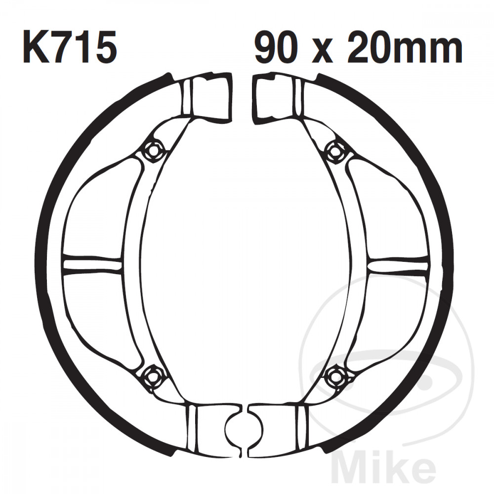 EBC brzdové čelisti s pružinou rýhované EBC rýhované KAWASAKI KLX 110 02-20, KLX 110 R 21-24, KX 60 93-99, KX 80 83-87, SUZUKI DR-Z 110 03-05