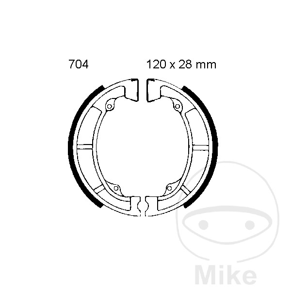 EBC brzdové čelisti s pružinou EBC KAWASAKI KDX 175 80-82, KE 125 76-82, KE 175 79-82, KL 250 80-83, KLX 250 79-80, KX 125 74-81