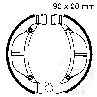 EBC brzdové čelisti s pružinou EBC nebo 7860745 KAWASAKI KLX 110 02-20, KLX 110 R 21-24, KX 60 93-99, KX 80 83-87, SUZUKI DR-Z 110 03-05