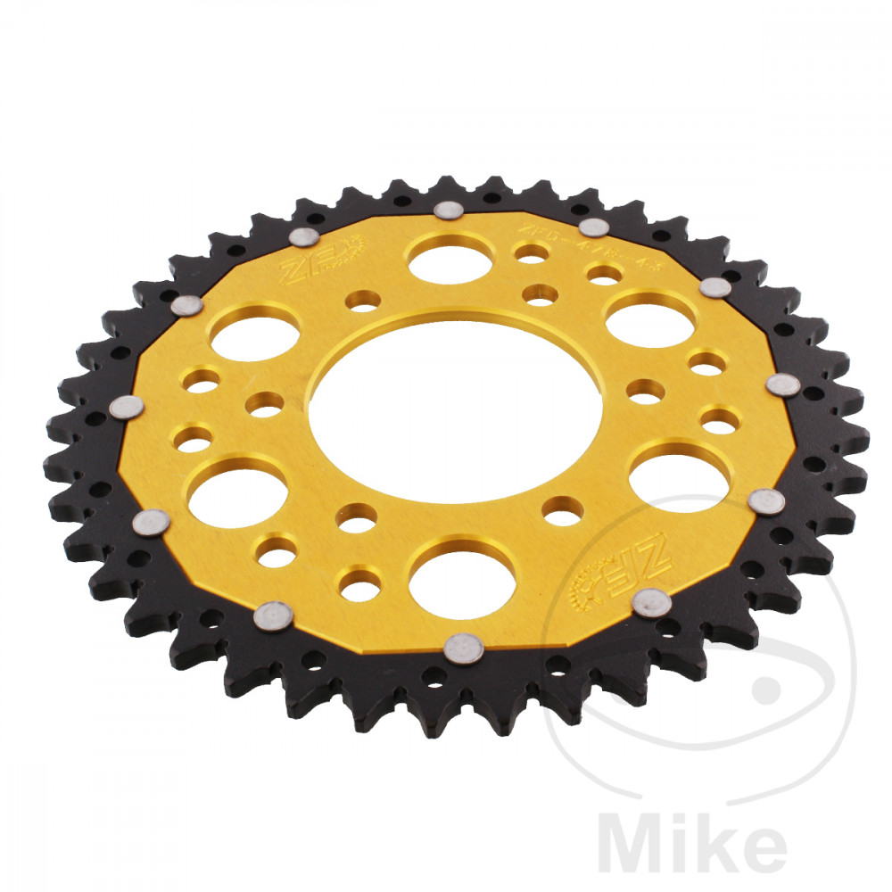 ZF Sprockets rozeta Dual 43Z typ 520 zlatá ZF vnitřní průměr 080 rozteč děr 104 CFMOTO CL-X 700 HERITAGE ABS 22-25, CL-X 700 SPORT ABS 22-25, CL-X 700 ADVENTURE ABS 23-25, NK 650 ABS 20-21, KAWASAKI ER-6F 650 06-17, ER-6F 650 ABS 06-17, ER-6N 650 05-17.