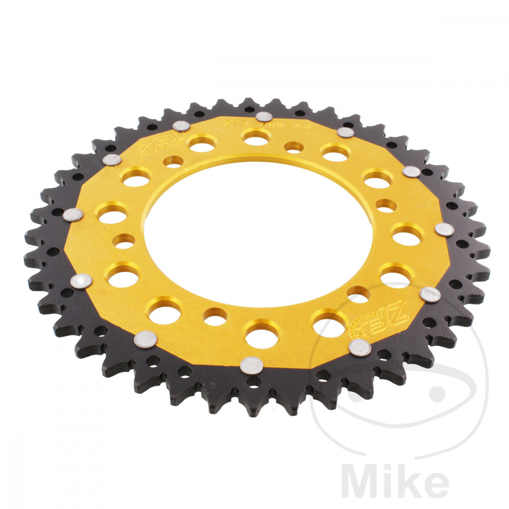 ZF Sprockets rozeta Dual 43Z typ 520 zlatá ZF vnitřní průměr 110 rozteč děr 130 KAWASAKI EL 250 ELIMINATOR 88-95, ELIMINATOR 500 24-25, ER 500