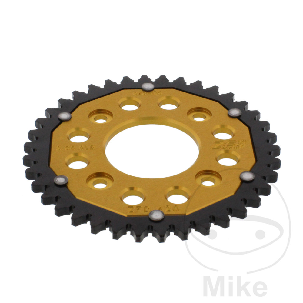 Levně ZF Sprockets rozeta Dual 38Z typ 420 zlatá ZF vnitřní průměr 058 rozteč děr 090 HONDA AFS 110 2SH I WAVE 12-14, AFS 110 CSF I WAVE 15-16, ANF 125