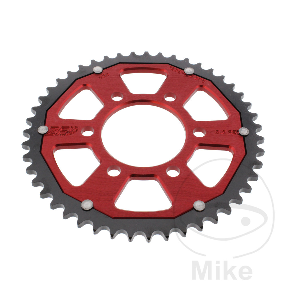 ZF Sprockets rozeta DUA 47Z pro řetěz 428 červená ZF vnitřní průměr 068 rozteč děr 090 HONDA CB 125 R NEO SPORTS CAFE (CBF125NA) ABS 18-25