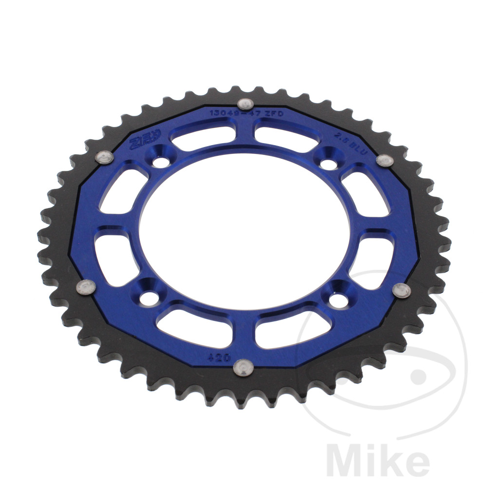 Levně ZF Sprockets rozeta DUA 47Z pro řetěz 420 modrá ZF vnitřní průměr 100 rozteč děr 120 YAMAHA YZ 65 18-26