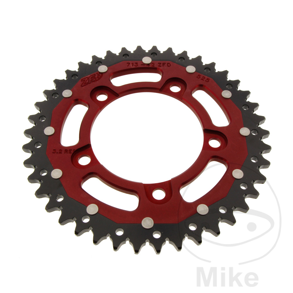 Levně ZF Sprockets rozeta DUA 42Z pro řetěz 525 červená ZF vnitřní průměr 100 rozteč děr 120 APRILIA RSV4 1000 RR ABS 15-20, RSV4 1000 R ABS APRC 13-15,