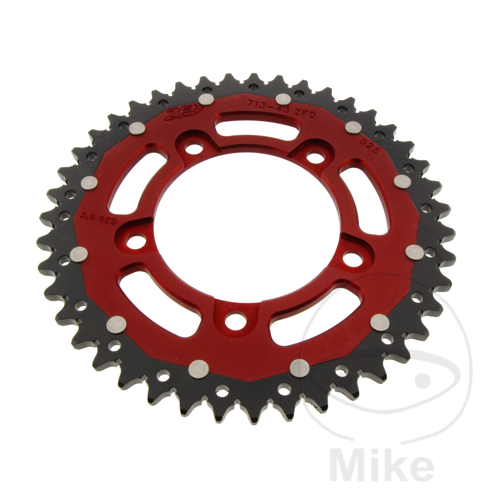 Levně ZF Sprockets rozeta DUA 43Z pro řetěz 525 červená ZF vnitřní průměr 100 rozteč děr 120 APRILIA RSV4 1000 RR ABS 15-20, RSV4 1000 R ABS APRC 13-15,