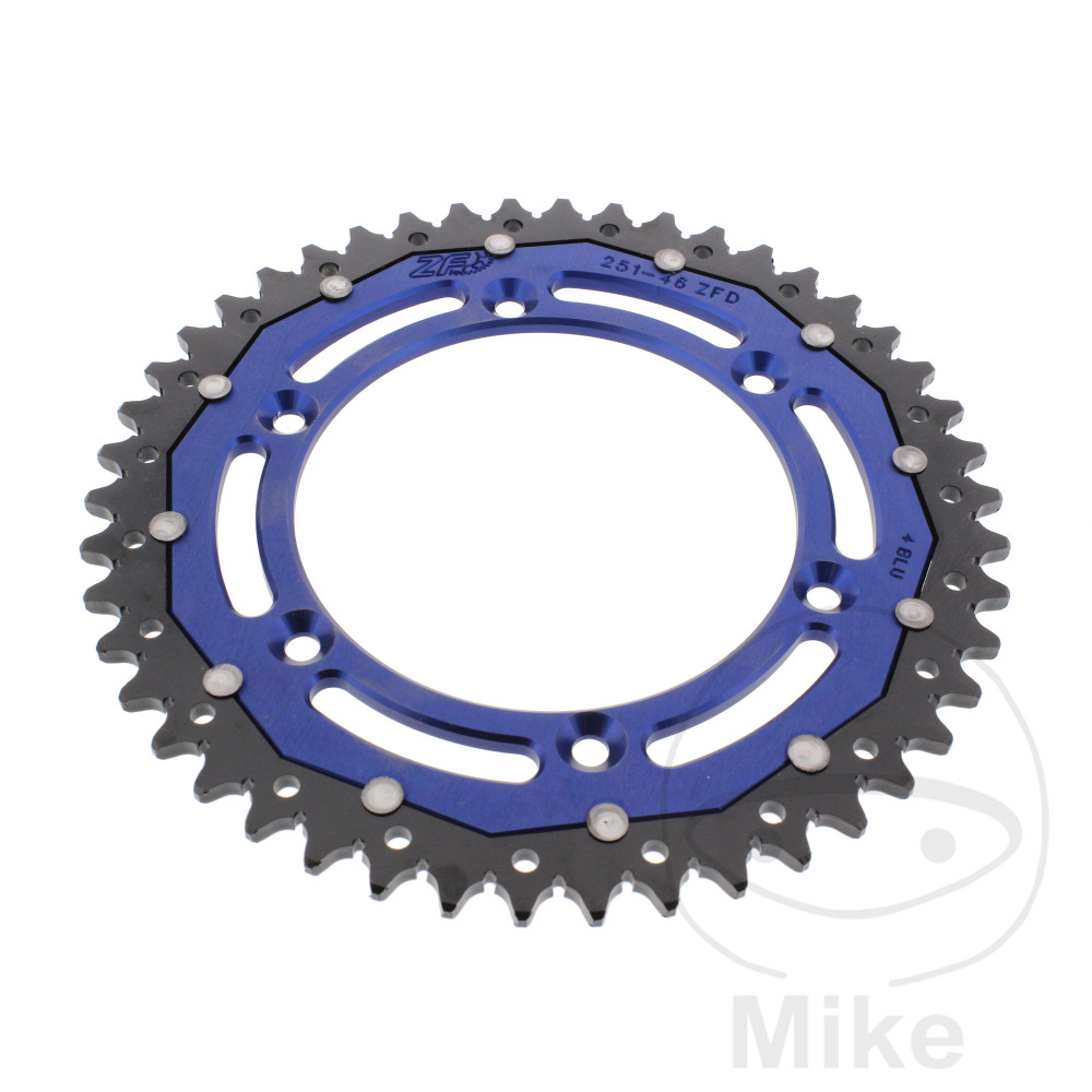 Levně ZF Sprockets rozeta DUA 46Z pro řetěz 520 modrá ZF vnitřní průměr 130 rozteč děr 150 FANTIC XE 125 2T 20-25, XE 300 2T IE ENDURO ABS 24, XEF 250 4T