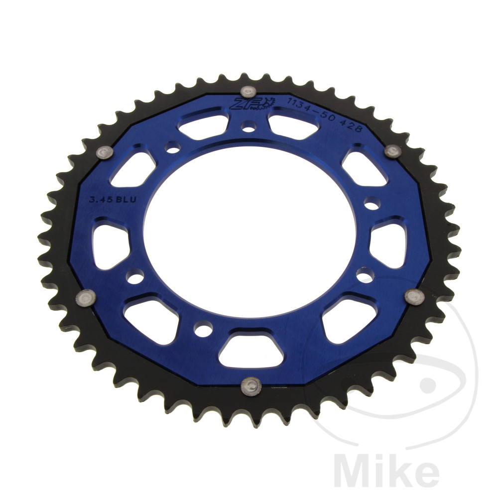 ZF Sprockets rozeta DUA 50Z pro řetěz 428 modrá ZF vnitřní průměr 105 rozteč děr 125 DERBI MULHACEN 125 SPEICHENRAD 07-10, SENDA 125 R 04-08, SENDA 125 SM 04-07, SENDA 125 R BAJA 07-14, SENDA 125 SM BAJA 07-14, SENDA 125 CROSS CITY 08-16, SENDA 125 R 4V