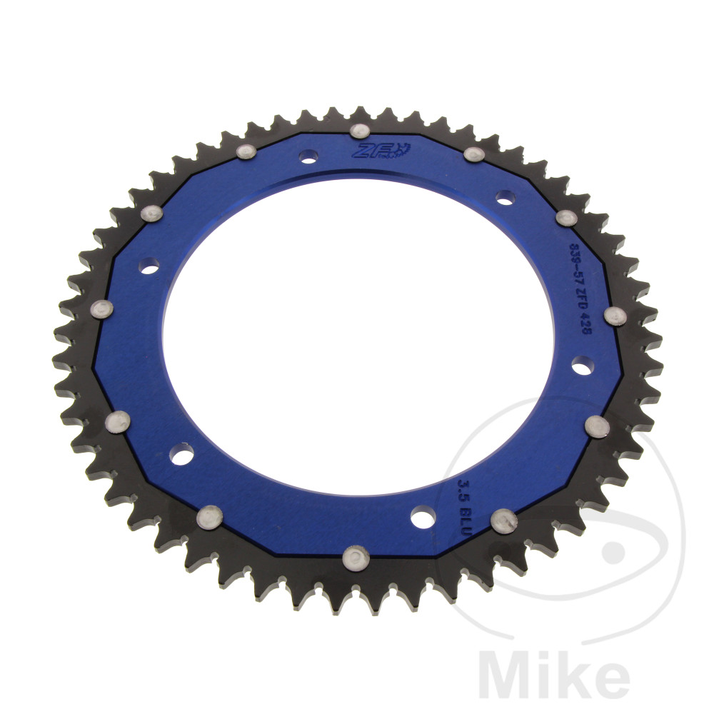 Levně ZF Sprockets rozeta DUA 57Z pro řetěz 428 modrá ZF vnitřní průměr 152 rozteč děr 175 YAMAHA DT 125 RE 04-06, DT 125 RE MX EVERTS 05-06, DT 125 X