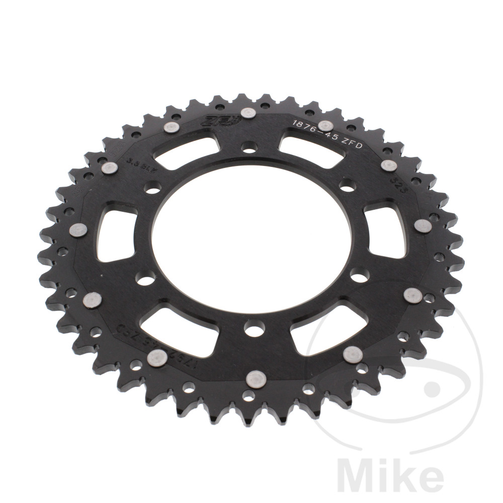 ZF Sprockets rozeta DUA 45Z pro řetěz 525 černá ZF vnitřní průměr 110 rozteč děr 130 SUZUKI GSX-R 600 11-17, GSX-R 600 UF 11-16, GSX-R 600 UE 11-13,