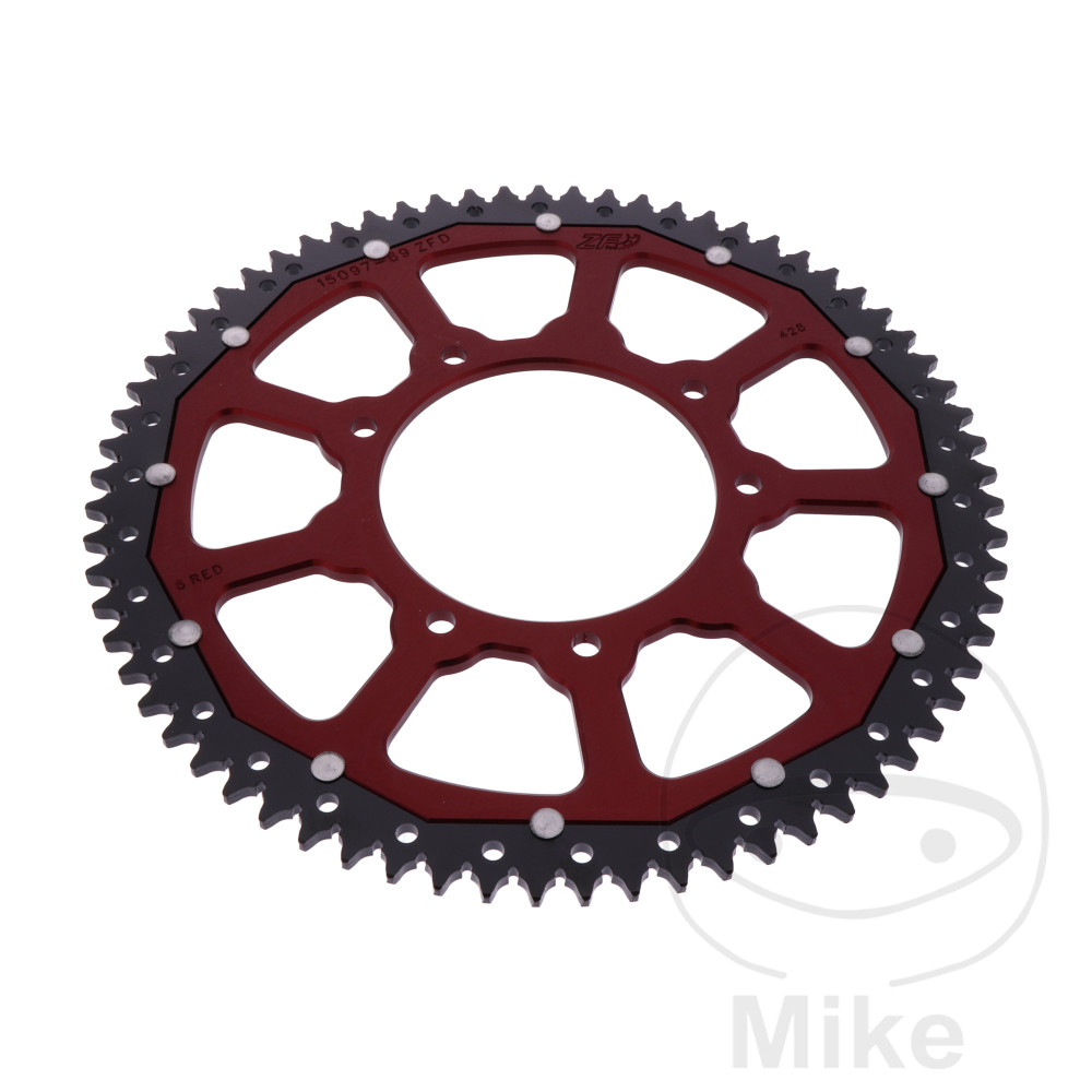 Levně ZF Sprockets rozeta DUA 69Z pro řetěz 428 červená ZF vnitřní průměr 105 rozteč děr 125 APRILIA RX 125 4T ABS 18-20, RX 125 4T ABS EURO5 21-24, RX