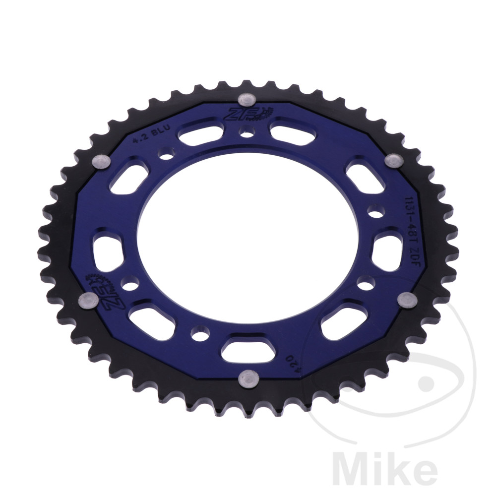 Levně ZF Sprockets rozeta DUA 48Z pro řetěz 420 modrá ZF vnitřní průměr 105 rozteč děr 125 APRILIA RX 50 06-10, SX 50 SM 06-11, DERBI SENDA 50 SM DRD 03-04,