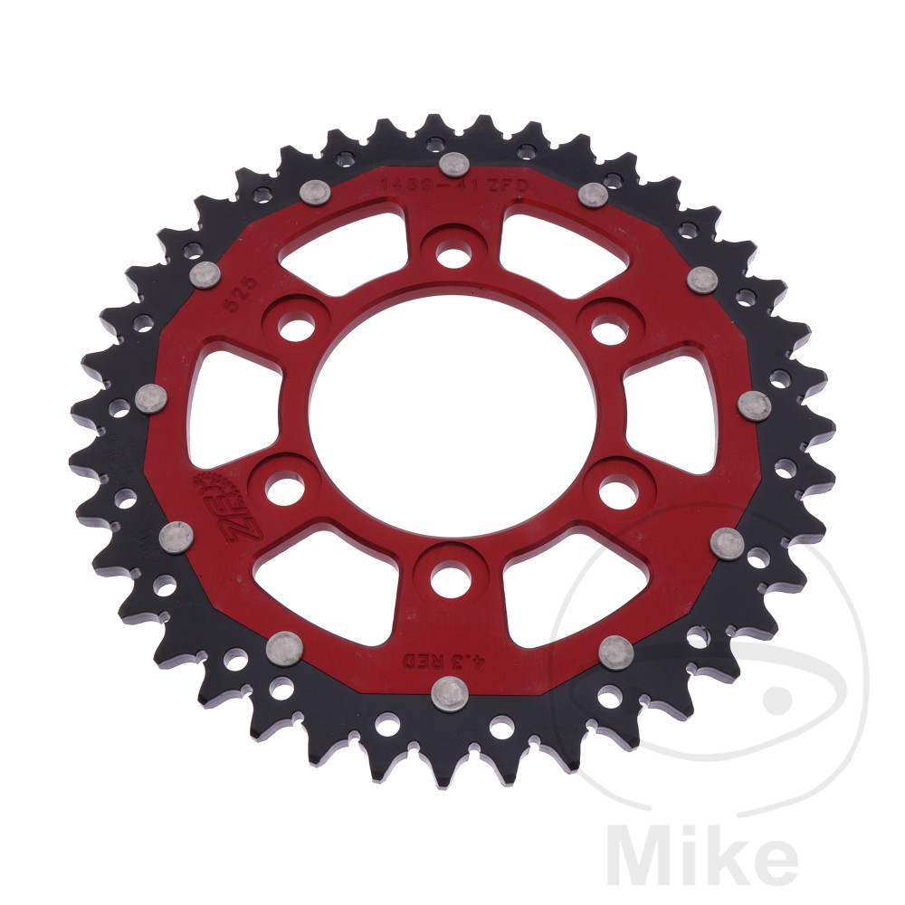 Levně ZF Sprockets rozeta DUA 41Z pro řetěz 525 červená ZF vnitřní průměr 080 rozteč děr 104 KAWASAKI KLZ 1000 VERSYS ABS 12-24, KLZ 1000 SE VERSYS ABS