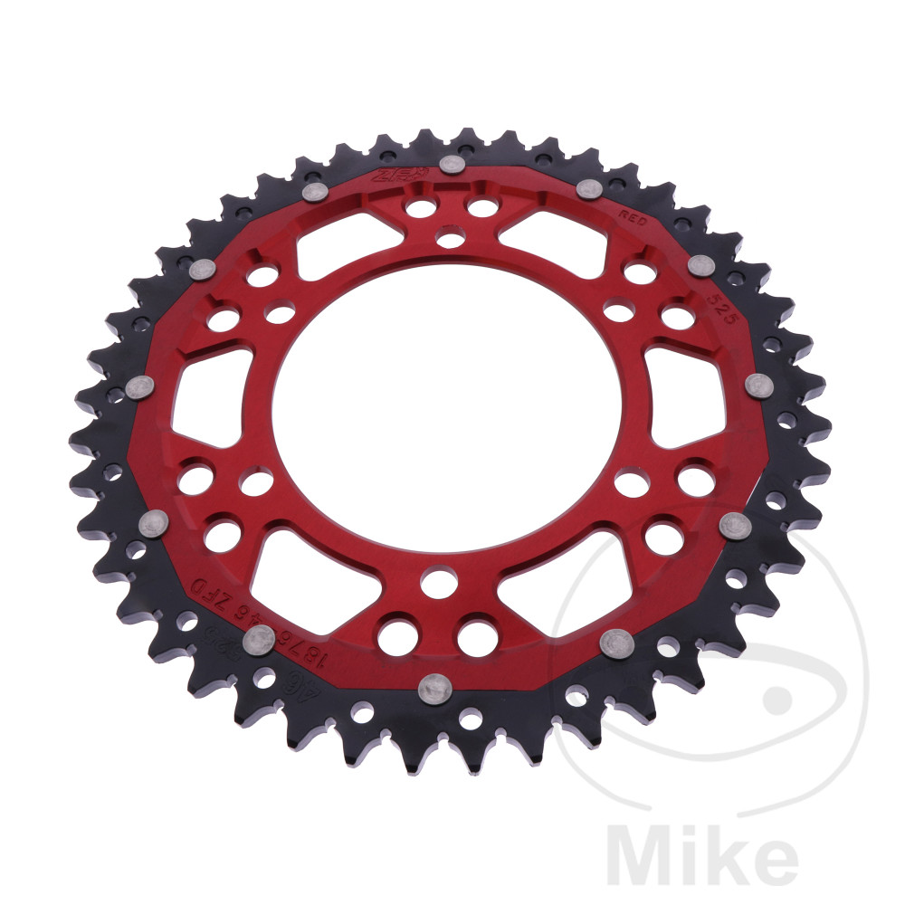 ZF Sprockets rozeta DUA 46Z pro řetěz 525 červená ZF vnitřní průměr 110 rozteč děr 130 SUZUKI GSX-R 600 11-17, GSX-R 600 UF 11-16, GSX-R 600 UE 11-13,