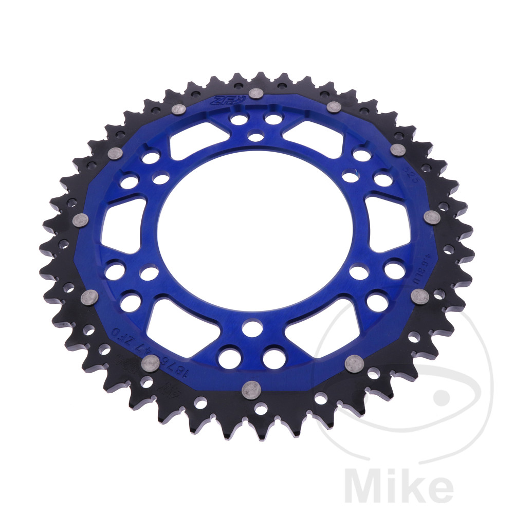 ZF Sprockets rozeta DUA 47Z pro řetěz 525 modrá ZF vnitřní průměr 110 rozteč děr 130 SUZUKI GSX-R 600 11-17, GSX-R 600 UF 11-16, GSX-R 600 UE 11-13,