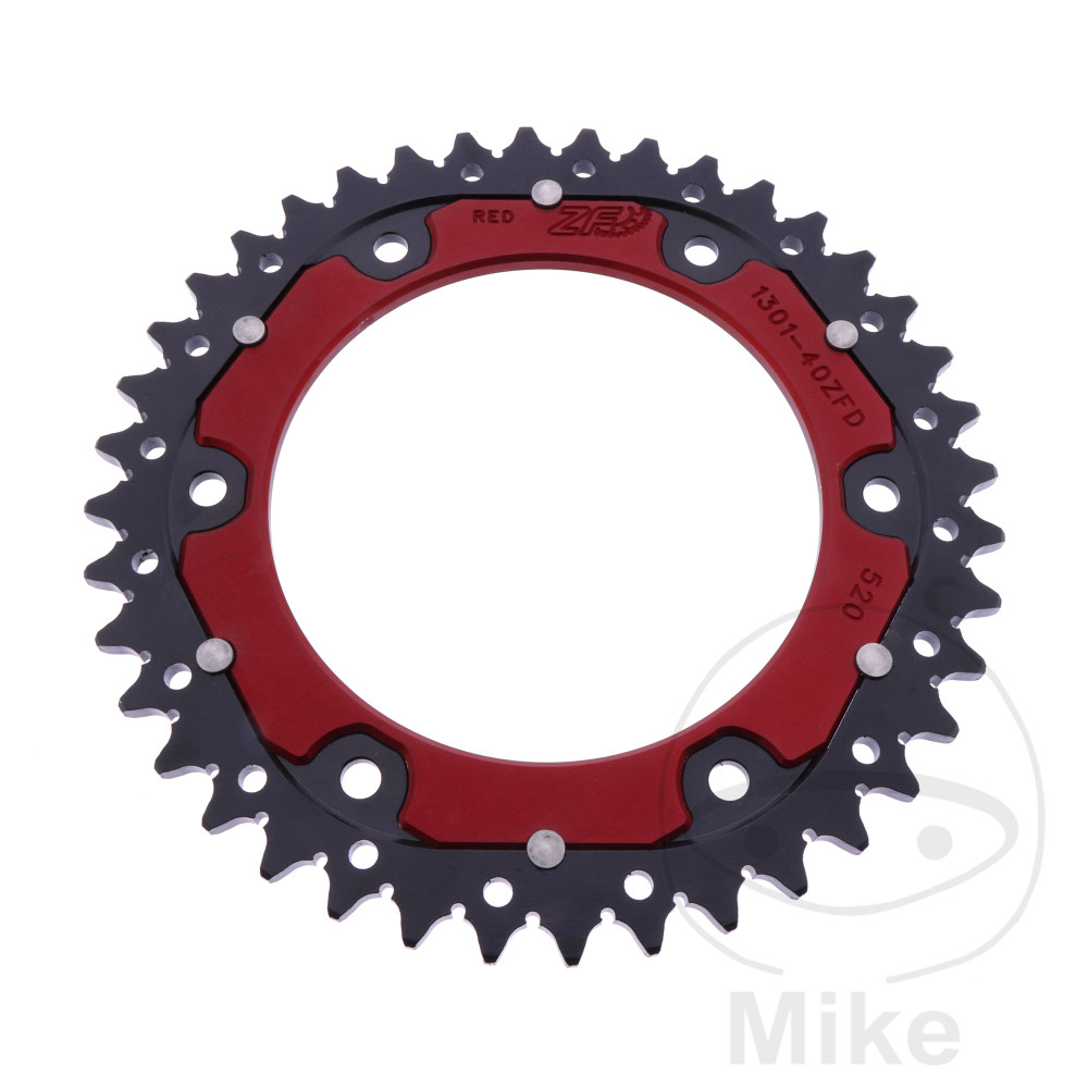 ZF Sprockets rozeta DUA 40Z pro řetěz 520 červená ZF vnitřní průměr 125 rozteč děr 153 HONDA CRF 300 L A ABS 21-25, CRF 300 LRA RALLY ABS 21-25