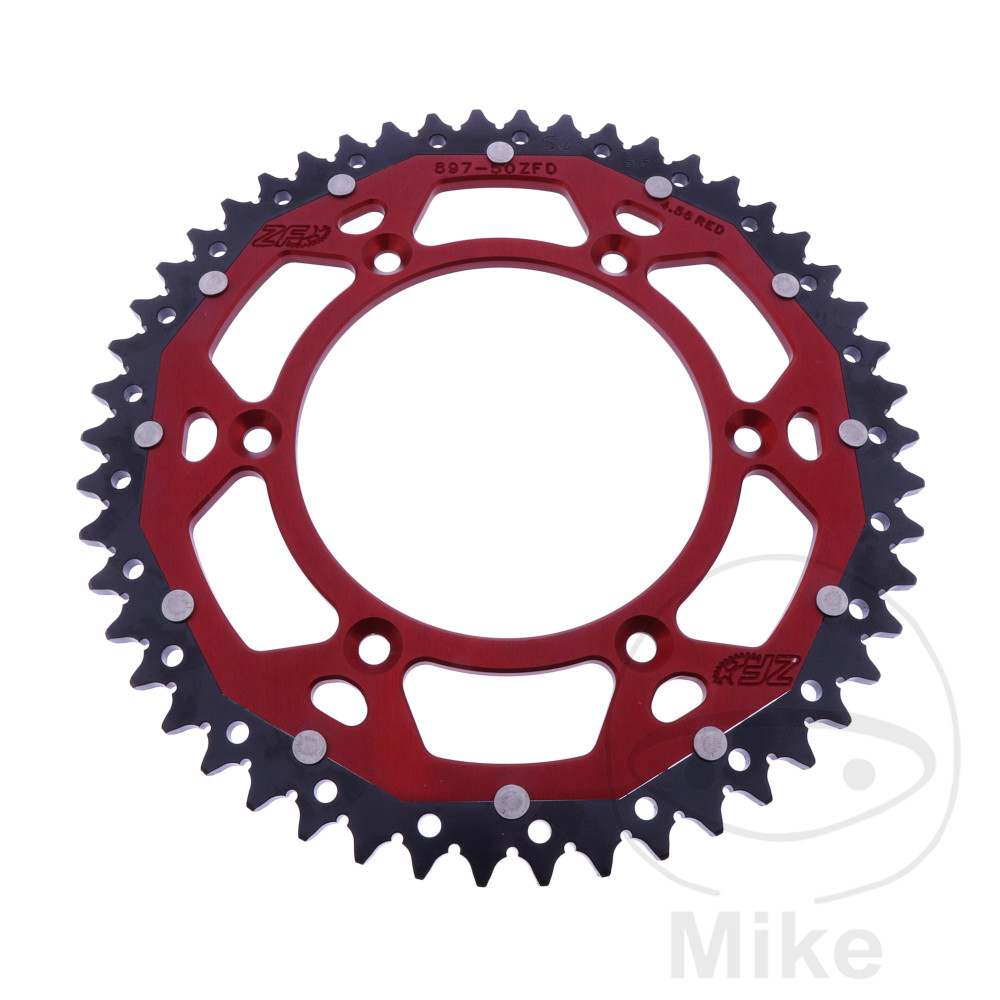 ZF Sprockets rozeta DUA 50Z pro řetěz 520 červená ZF vnitřní průměr 125 rozteč děr 150 BETA ALP 40 350 FARBE ROT 24-25, ALP 40 350 FARBE WEISS 24-25, ALP X 350 FARBE DUNKELGRAU 24-25, ALP X 350 FARBE GRAU 24-25, CFMOTO MT 800 LIMITED EDITION ABS 23-24, MT