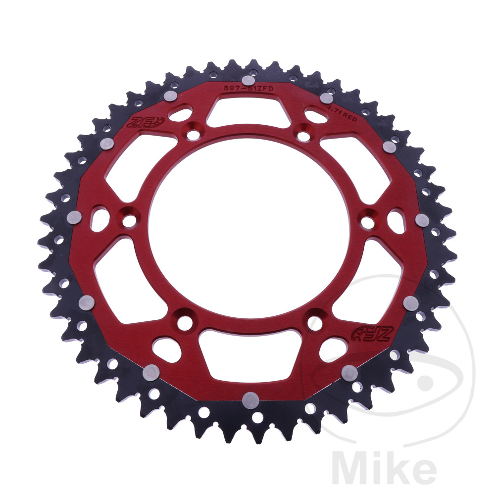 ZF Sprockets rozeta DUA 51Z pro řetěz 520 červená ZF vnitřní průměr 125 rozteč děr 150 BETA ALP 40 350 FARBE ROT 24-25, ALP 40 350 FARBE WEISS 24-25, ALP X 350 FARBE DUNKELGRAU 24-25, ALP X 350 FARBE GRAU 24-25, CFMOTO MT 800 LIMITED EDITION ABS 23-24, MT