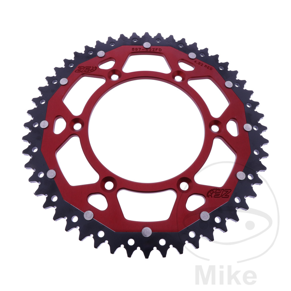 ZF Sprockets rozeta DUA 52Z pro řetěz 520 červená ZF vnitřní průměr 125 rozteč děr 150 BETA ALP 40 350 FARBE ROT 24-25, ALP 40 350 FARBE WEISS 24-25, ALP X 350 FARBE DUNKELGRAU 24-25, ALP X 350 FARBE GRAU 24-25, CFMOTO MT 800 LIMITED EDITION ABS 23-24, MT