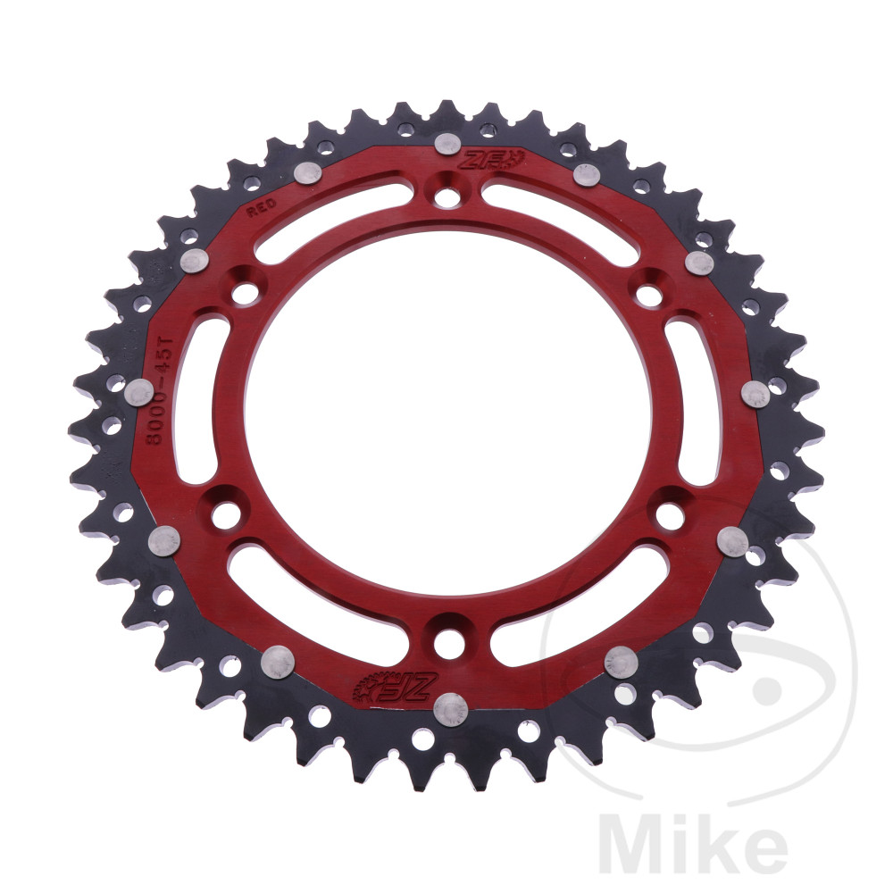 ZF Sprockets rozeta DUA 45Z pro řetěz 520 červená ZF vnitřní průměr 125 rozteč děr 152 BETA RR 125 LC 2T ENDURO 18-24, RR 125 LC 2T RACING 19-23, RR 125 LC 2T X-PRO 25-26, RR 200 LC 2T ENDURO OILMIX 19-24, RR 200 LC 2T RACE 25, RR 200 LC 2T RACING OILMIX