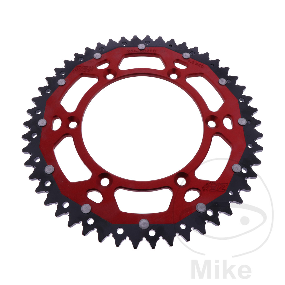 ZF Sprockets rozeta DUA 50Z pro řetěz 520 červená ZF vnitřní průměr 130 rozteč děr 150 FANTIC XE 125 2T 20-25, XE 300 2T IE ENDURO ABS 24, XEF 250 4T ENDURO ABS 22-25, XEF 250 4T ENDURO LAUNCH VERSION ABS 24, XEF 250 4T RACING ENDURO 21, XEF 310 4T ENDURO