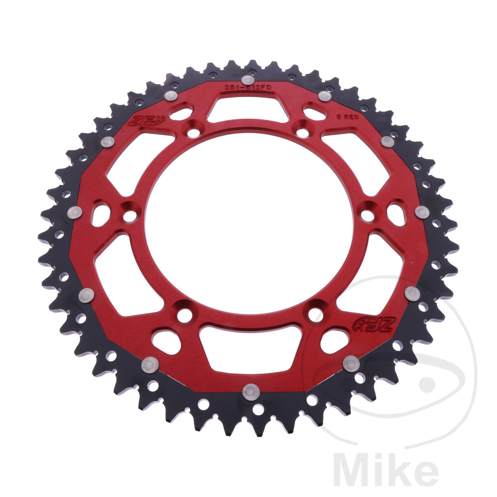 ZF Sprockets rozeta DUA 51Z pro řetěz 520 červená ZF vnitřní průměr 130 rozteč děr 150 FANTIC XE 125 2T 20-25, XE 300 2T IE ENDURO ABS 24, XEF 250 4T ENDURO ABS 22-25, XEF 250 4T ENDURO LAUNCH VERSION ABS 24, XEF 250 4T RACING ENDURO 21, XEF 310 4T ENDURO