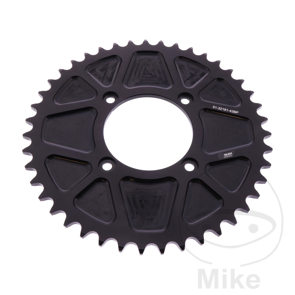 Levně Esjot rozeta ALU 43Z pro řetěz 520 černá Esjot BETA EVO 125 16-25, EVO 125 FACTORY 16-26, EVO 200 09-24, EVO 200 FACTORY 21-24, EVO 250 4T 09-18, EVO