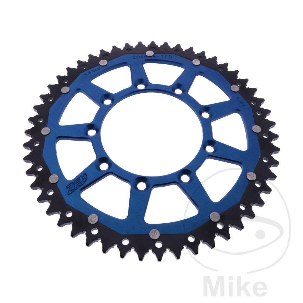 Levně ZF Sprockets rozeta DUA 51Z pro řetěz 520 modrá ZF vnitřní průměr 105 rozteč děr 124 TM RACING EN 125 05-19, RACING EN 125 F I 20-24, RACING EN 125 F