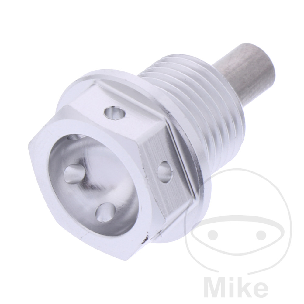 JMP magnetic oil drain bolt MAG BO M14X1.25 mm 12 mm Alu Racing silver AJP PR7 650 18-20, PR7 650  EURO5 21-24, PR7 650 GOLD EDITION EURO5 24, CAGIVA NAVIGATOR 1000  GUSSRAD 00-01, NAVIGATOR 1000  KOLO S VÝPLETEM 02-05, NAVIGATOR 1000  LITÁ KOLA 02-05, NA
