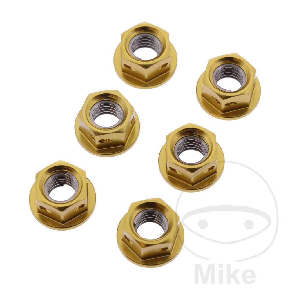 JMP matice Rozeta sada BOLT M8X1.25 mm Alu Racing gold APRILIA MOTO 650 MOTO 6,5 95-00, MX 125 SUPERMOTO 04-07, PEGASO 650 97-00, PEGASO 650 IE 01-04, PEGASO 650 IE FACTORY 07-10, PEGASO 650 GARDA 98-00, PEGASO 650 IE GARDA 01-04...