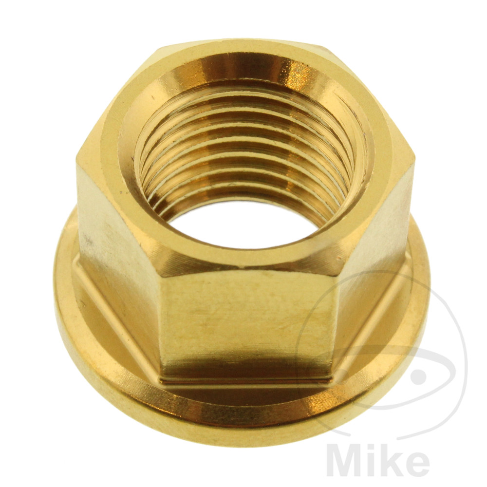JMP matka řetězového kolečka M12X1.25 mm nerez V4A zlatý HONDA CB 500 T TWIN 74-76, CB 500 94-03, CB 500 S SPORT 98-03, CB 500 F 13-15, CB 500 FA ABS 13-24, CB 500 XA ABS 13-23, CB 500 X 15...