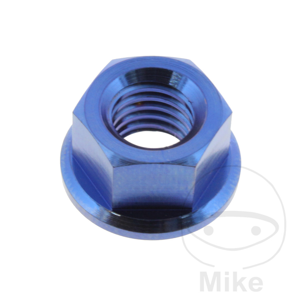 JMP matka řetězového kolečka M8X1.25 mm Titan modrý APRILIA PEGASO 650 97-00, PEGASO 650 IE 01-04, PEGASO 650 IE FACTORY 07-10, PEGASO 650 GARDA 98-00, PEGASO 650 IE GARDA 01-04, PEGASO 650 IE STRADA 05-10, PEGASO 650 IE TRAIL 06-10...
