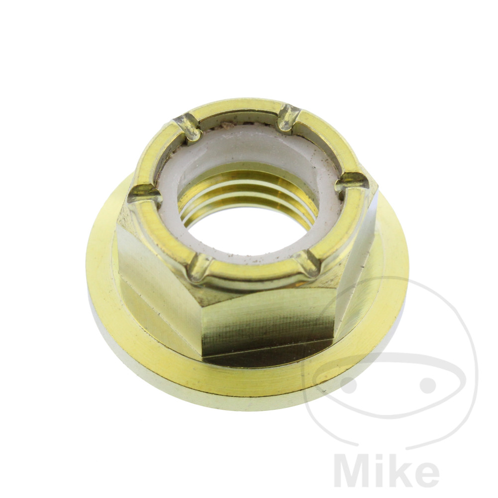 JMP vázací matka M10 x 1.25 mm Titan zlatý APRILIA DORSODURO 900 ABS 17-21, RS 457 ABS 24-25, RS 660 ABS 22-25, RS 660 EXTREMA ABS 23-24, RS 660 FACTORY ABS 25, RS 660 LIMITED EDITION ABS 22-24, RSV4 1000 RR ABS 15-18...