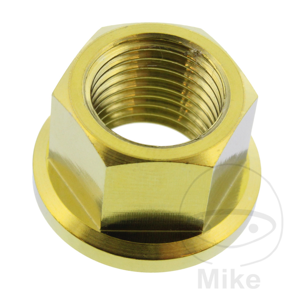 JMP matka řetězového kolečka M12X1.25 mm Titan zlatý HONDA CB 500 T TWIN 74-76, CB 500 94-03, CB 500 S SPORT 98-03, CB 500 F 13-15, CB 500 FA ABS 13-24, CB 500 XA ABS 13-23, CB 500 X 15...