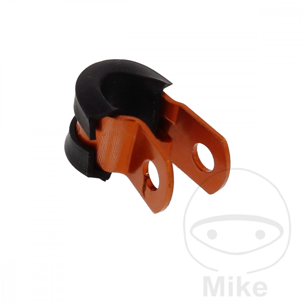 JMP držák brzdové hadice 5 mm Alu oranžový APRILIA DORSODURO 750 SMV 08-13, DORSODURO 750 SMV ABS 09-17, DORSODURO 750 SMV FACTORY 10-13, DORSODURO 750 SMV FACTORY ABS 10-13, MANA 850 07-12, MANA 850 ABS 08-13, MANA 850 GT ABS 09-16...