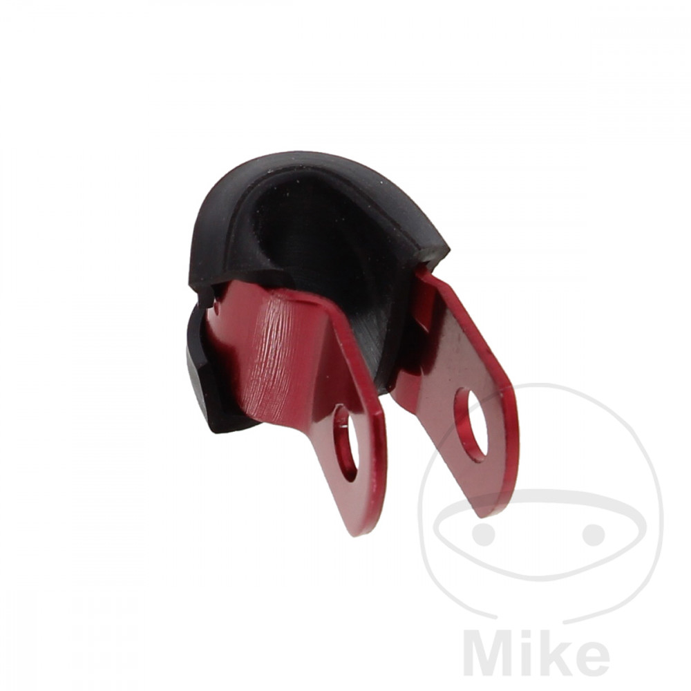 JMP držák brzdové hadice 5 mm Alu červený APRILIA DORSODURO 750 SMV 08-13, DORSODURO 750 SMV ABS 09-17, DORSODURO 750 SMV FACTORY 10-13, DORSODURO 750 SMV FACTORY ABS 10-13, MANA 850 07-12, MANA 850 ABS 08-13, MANA 850 GT ABS 09-16...