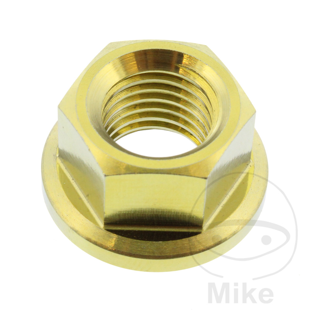 JMP matka řetězového kolečka M10 x 1.25 mm Titan zlatý APRILIA DORSODURO 900 ABS 17-21, RS 457 ABS 24-25, RS 660 ABS 22-25, RS 660 EXTREMA ABS