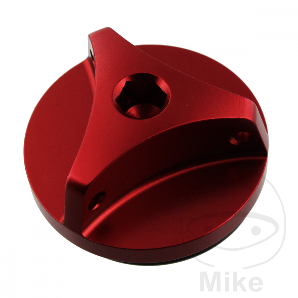 JMP nalévací šroub M27X3.00 mm Alu červený YAMAHA BT 1100 BULLDOG 02-06, FJ 1100 84-85, FJ 1200 86-87, FJR 1300 A ABS 03-15, FJR 1300 AS ABS AUTOMAT 06-15, FJR 1300 AE ABS ELEKTRONICKÝ PODVOZEK 14-15, FJR 1300 01-05...