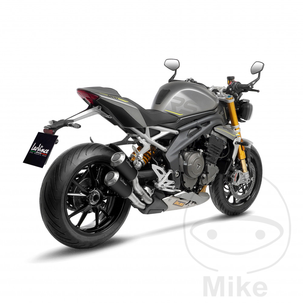 Leo Vince tlumič výfuku nerez LV-10 2 Slip-On Black Edition TRIUMPH SPEED TRIPLE 1200 RS  ABS 21-24, SPEED TRIPLE 1200 RR  ABS 22-24, SPEED TRIPLE 1200 RR BOND EDITION ABS 23