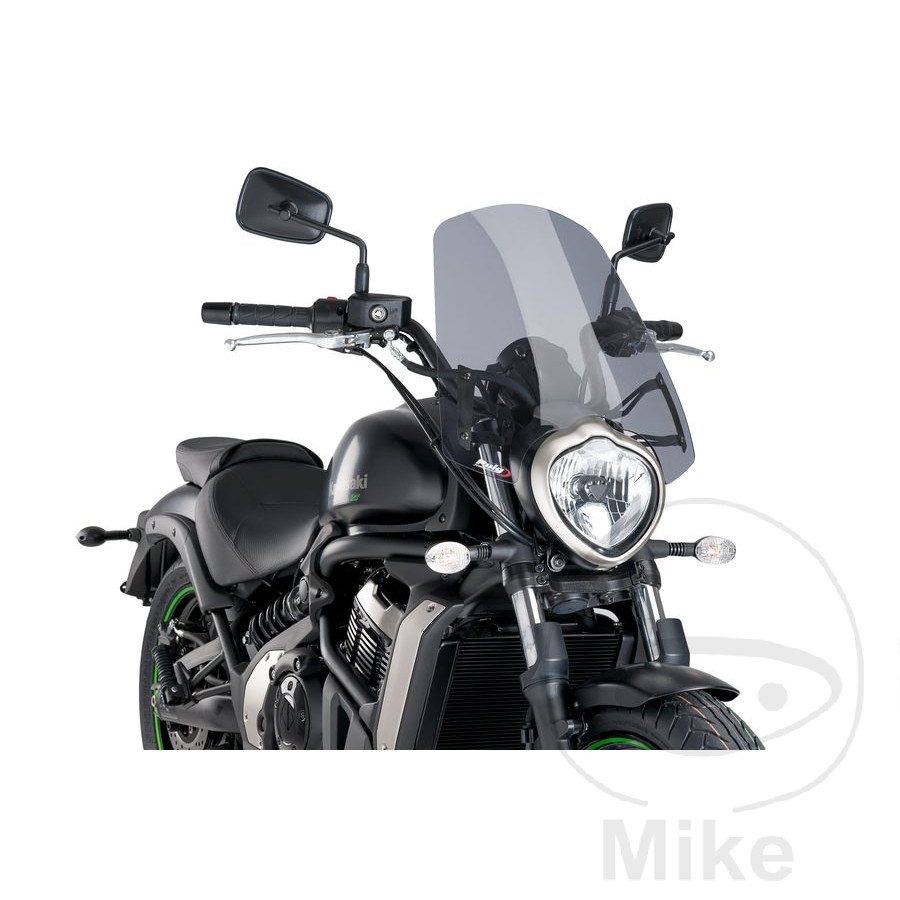 Puig cestovní plexi nové generace Puig pro nakedbike - šedé KAWASAKI VULCAN 650 S 15-16, VULCAN 650 S SPECIAL EDITION 16, VULCAN 650 S ABS 15-17, VULCAN 650 S SPECIAL EDITION ABS 16-17, VULCAN 650 S CAFE ABS 17