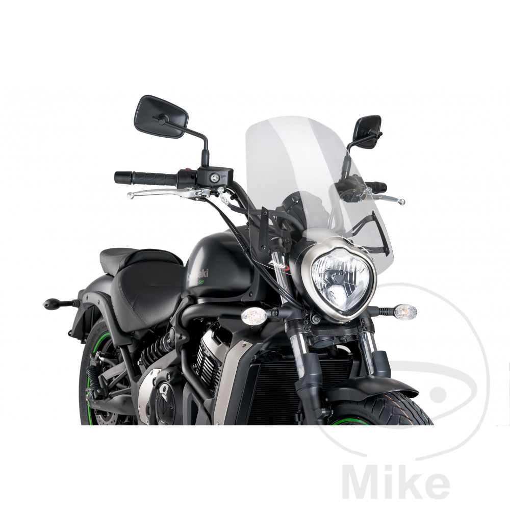 Puig cestovní plexi nové generace Puig pro nakedbike - průhledný KAWASAKI VULCAN 650 S 15-16, VULCAN 650 S SPECIAL EDITION 16, VULCAN 650 S ABS 15-17, VULCAN 650 S SPECIAL EDITION ABS 16-17, VULCAN 650 S CAFE ABS 17