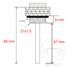 JMP ukazatel teploty oleje 27X1.5MM YAMAHA VMX-12 1200 U VMAX 88-89, VMX-12 1200 UC VMAX 88-89, VMX-12 1200 A VMAX 90, VMX-12 1200 AC VMAX 90, VMX-12 1200 B VMAX 91, VMX-12 1200 BC VMAX 91, VMX-12 1200 D VMAX 92-93...