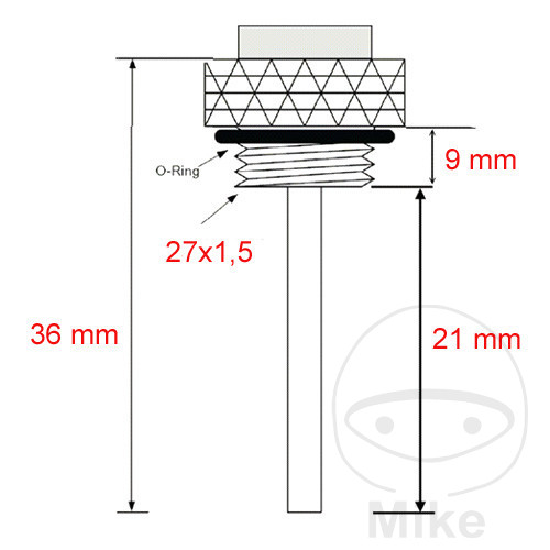 JMP ukazatel teploty oleje 27X1.5MM YAMAHA FJ 1100 84-85, FJ 1200 86-97, FJ 1200 A ABS 91-94, FZ 750 85-86, FZ 750 GENESIS 87-94, FZR 1000 GENESIS 87-88, FZX 750 FAZER 87-89...