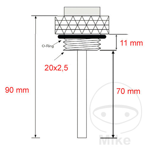 JMP ukazatel teploty oleje 20X2.5MM HONDA CB 500 96-03, VT 125 C SHADOW 99-08, VT 125 C2 SHADOW 00-02, VT 125 C SHADOW 80 KM/H 99-05, VT 125 C2 SHADOW 80 KM/H 00-02, KYMCO MXER 150 03-07, YAMAHA XTZ 750 H SUPER TENERE 89-97...