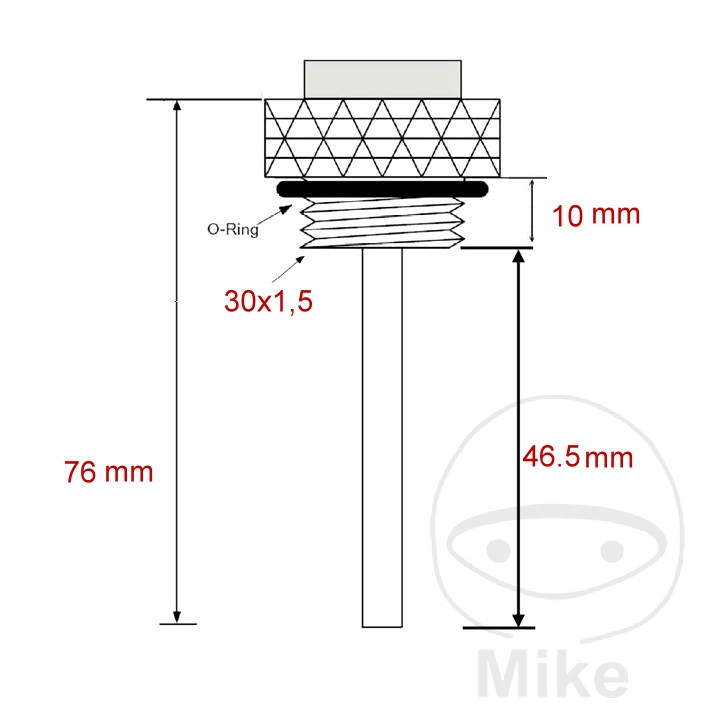 JMP ukazatel teploty oleje 30X1.5MM KAWASAKI GPZ 900 R NINJA ANTI DIVE 84-89, GPZ 900 R NINJA 90-94, GPZ 1000 RX NINJA 86-87, GPZ 1100 95-98, GPZ 1100 ABS 96-98, GTR 1000 86-03, ZL 1000 ELIMINATOR 87-88...
