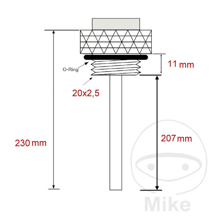 Levně JMP ukazatel teploty oleje 20X2.5 mm HONDA VT 750 C2 SHADOW SPIRIT 07-09