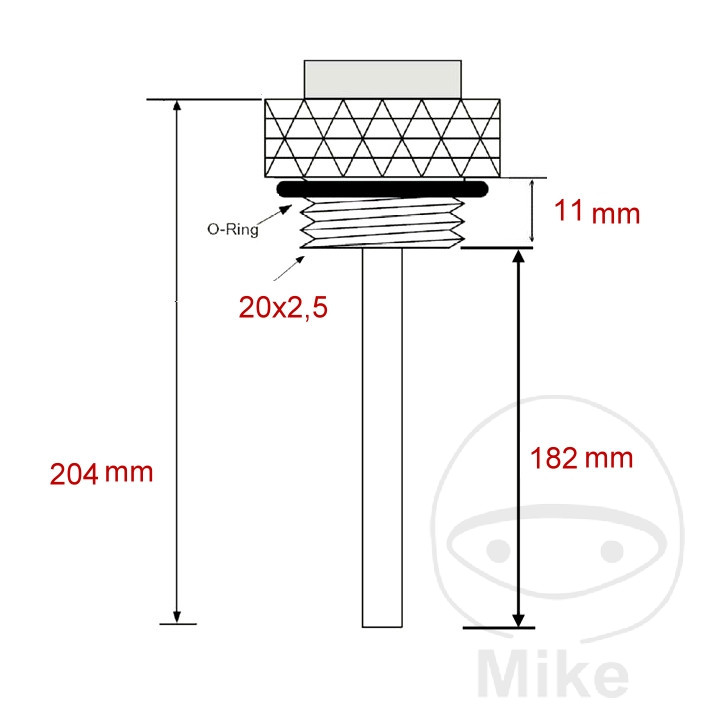JMP ukazatel teploty oleje 20X2.5 mm HONDA VT 750 C SHADOW 04-09, VT 750 CA SHADOW 06-09, VT 750 CS SHADOW ABS 10-16, VT 750 C2S SHADOW ABS 10-15, VT 750 C2B SHADOW BLACK SPIRIT 10-16