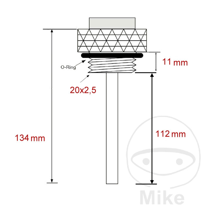 JMP ukazatel teploty oleje 20X2.5 mm HONDA CA 125 REBEL 95-00, CA 125 REBEL 80 KM/H 95-00, CB 125 T TWIN 78-86, CB 125 T2 TWIN 79-86, CB 250 N EURO 78-81, CB 250 T TWIN 77-78, CB 250 RS 80-81...