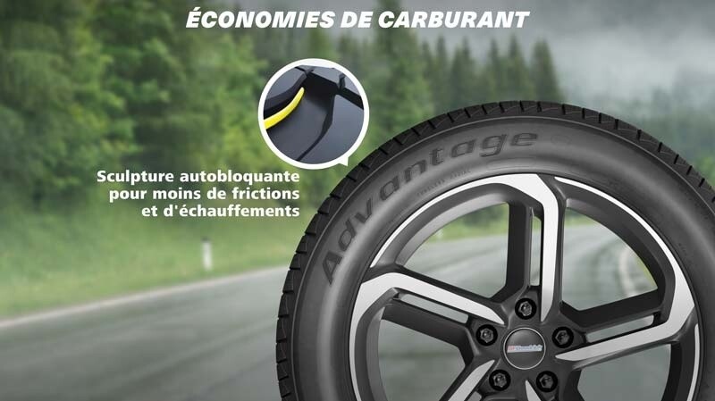 Směs Handling Plus a blokovací pásy zlepšují valivý odpor, čímž pomáhají snižovat spotřebu paliva, aniž by to bylo na úkor citlivé ovladatelnosti a brzdného výkonu.